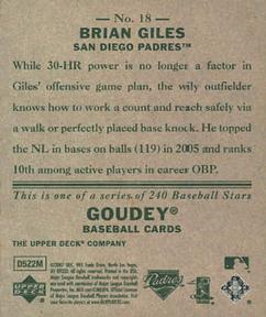 2007 Upper Deck Goudey #18 Brian Giles Back