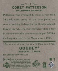 2007 Upper Deck Goudey #115 Corey Patterson Back