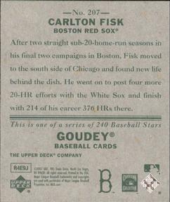 2007 Upper Deck Goudey #207 Carlton Fisk Back