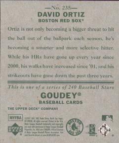 2007 Upper Deck Goudey #235 David Ortiz Back