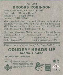 2007 Upper Deck Goudey #280 Brooks Robinson Back