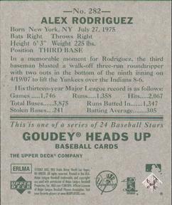 2007 Upper Deck Goudey #282 Alex Rodriguez Back
