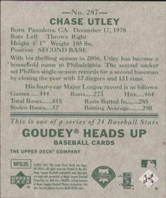 2007 Upper Deck Goudey #287 Chase Utley Back