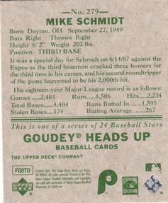 2007 Upper Deck Goudey #279 Mike Schmidt Back