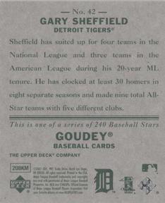 2007 Upper Deck Goudey #42 Gary Sheffield Back