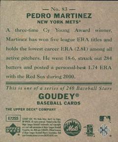 2007 Upper Deck Goudey #83 Pedro Martinez Back