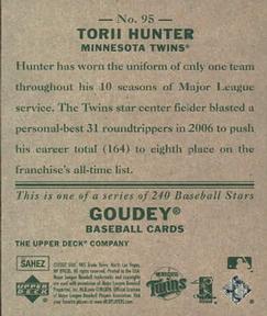 2007 Upper Deck Goudey #95 Torii Hunter Back