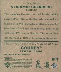 2007 Upper Deck Goudey #99 Vladimir Guerrero Back