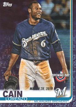 2019 Topps Opening Day - Purple #157 Lorenzo Cain Front