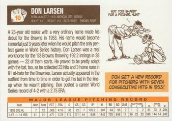 2003 1953 St. Louis Browns 50th Anniversary Set #10 Don Larsen Back