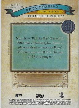 2019 Topps Gypsy Queen - Chrome Box Topper #102 Rhys Hoskins Back