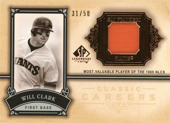 2005 SP Legendary Cuts - Classic Careers Patch #CC-WC Will Clark Front