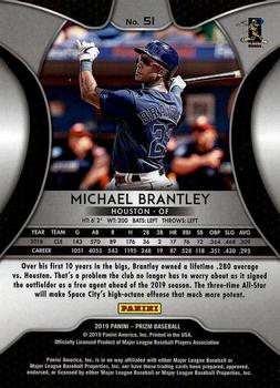 2019 Panini Prizm #51 Michael Brantley Back