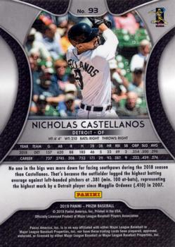 2019 Panini Prizm #93 Nicholas Castellanos Back