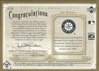 2005 SP Legendary Cuts - Legendary Lineage Patch #LE-JB Jay Buhner Back