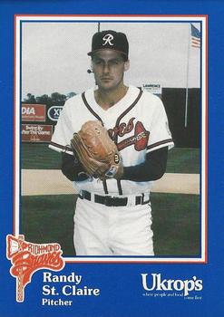 1992 Ukrop's Pepsi Richmond Braves #15 Randy St. Claire Front