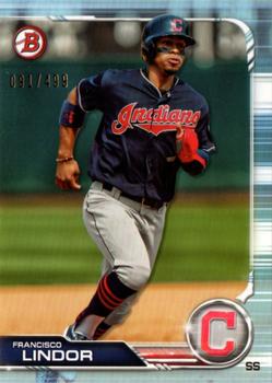 2019 Bowman - Sky Blue #89 Francisco Lindor Front