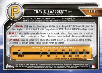 2019 Bowman - Prospects #BP-93 Travis Swaggerty Back