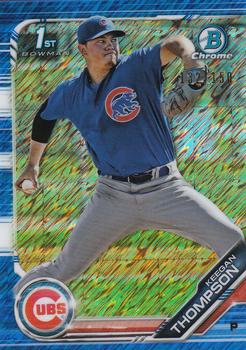 2019 Bowman - Chrome Prospects Blue Shimmer Refractor #BCP-90 Keegan Thompson Front