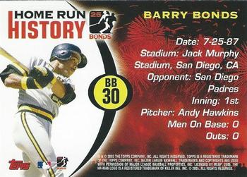 2005 Topps - Barry Bonds Home Run History #BB 30 Barry Bonds Back