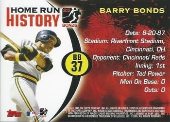 2005 Topps - Barry Bonds Home Run History #BB 37 Barry Bonds Back