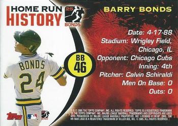 2005 Topps - Barry Bonds Home Run History #BB 46 Barry Bonds Back
