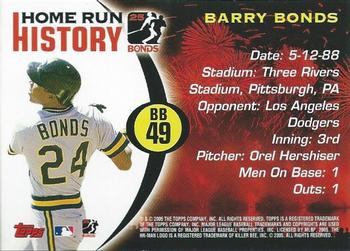 2005 Topps - Barry Bonds Home Run History #BB 49 Barry Bonds Back