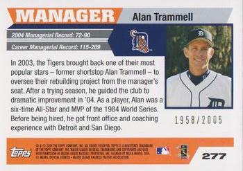 2005 Topps - Gold #277 Alan Trammell Back