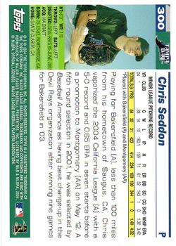 2005 Topps - Gold #300 Chris Seddon Back