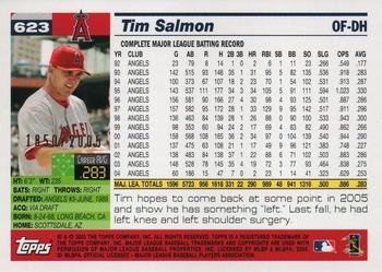 2005 Topps - Gold #623 Tim Salmon Back