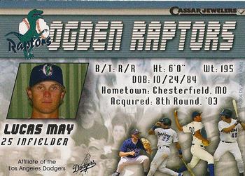 2004 Cassar Jewelers Ogden Raptors #NNO Lucas May Back