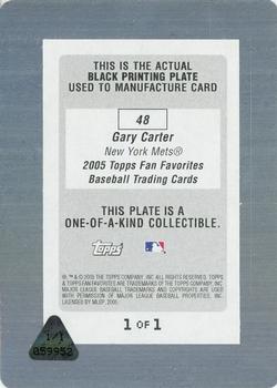 2005 Topps All-Time Fan Favorites - Printing Plates Black #48 Gary Carter Back