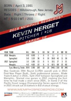 2018 Choice Memphis Redbirds #12 Kevin Herget Back