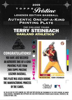 2005 Topps Pristine Legends - Printing Plates Magenta #120 Terry Steinbach Back