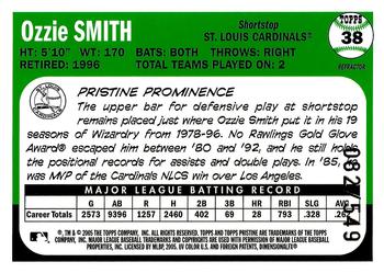 2005 Topps Pristine Legends - Refractors #38 Ozzie Smith Back