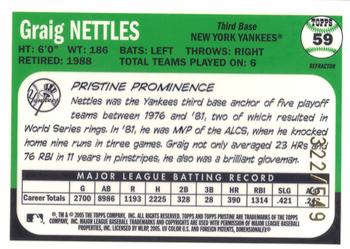 2005 Topps Pristine Legends - Refractors #59 Graig Nettles Back