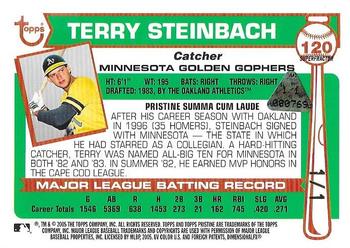 2005 Topps Pristine Legends - SuperFractors #120 Terry Steinbach Back