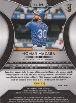 2019 Panini Prizm - Blue #24 Nomar Mazara Back