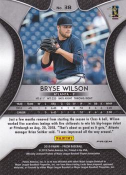 2019 Panini Prizm - Red, White, & Blue #38 Bryse Wilson Back