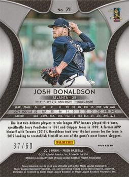 2019 Panini Prizm - Blue Wave #71 Josh Donaldson Back