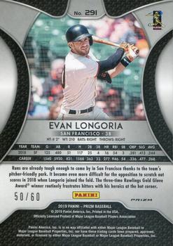 2019 Panini Prizm - Blue Wave #291 Evan Longoria Back