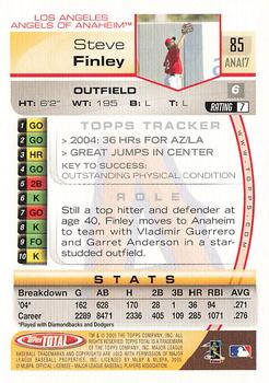 2005 Topps Total - Silver #85 Steve Finley Back