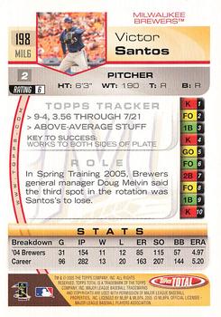 2005 Topps Total - Silver #198 Victor Santos Back