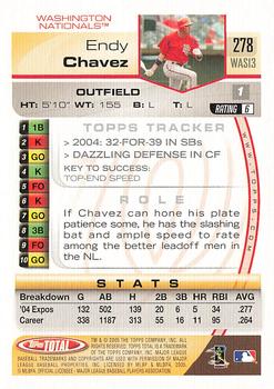 2005 Topps Total - Silver #278 Endy Chavez Back