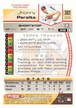 2005 Topps Total - Silver #302 Jhonny Peralta Back