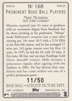 2005 Topps Turkey Red - Gold #168 Mike Mussina Back