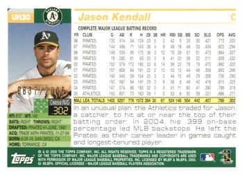 2005 Topps Updates & Highlights - Gold #UH30 Jason Kendall Back