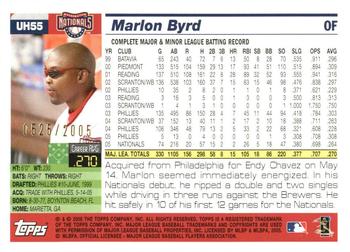 2005 Topps Updates & Highlights - Gold #UH55 Marlon Byrd Back