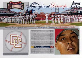 2005 Topps Updates & Highlights - Washington Nationals Inaugural Lineup #NI-TS Terrmel Sledge Front