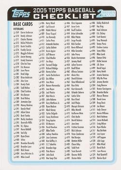 2005 Topps - Checklists Blue #1 Checklist Series 2: 369-658 Front
